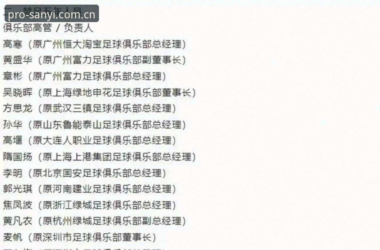 三亿体育SANYI官网 中国足协第三批禁足名单详解:65人受罚,足球反腐再升级